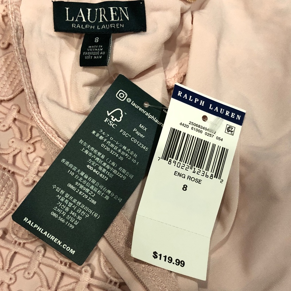 Lauren Ralph Lauren Lace Sleeveless Dress. New with tags. - Picture 10 of 12